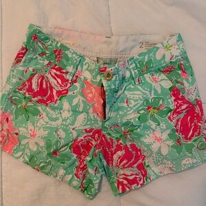 Lilly Pulitzer Mint Green & Hot Pink Floral shorts
